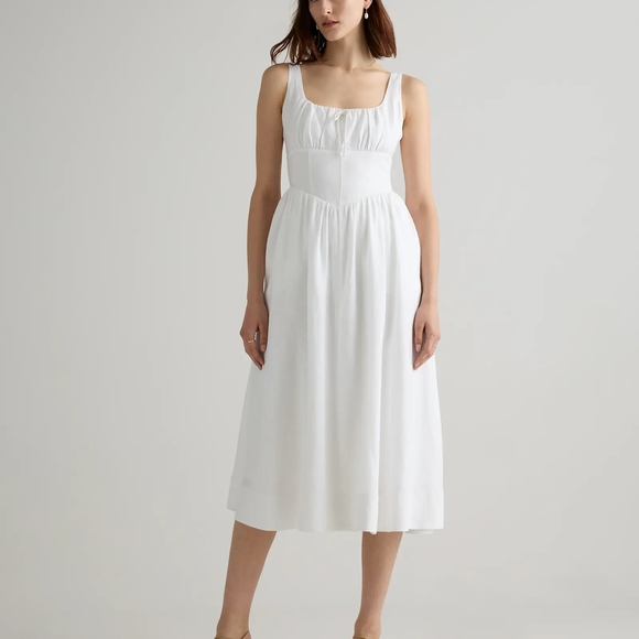 Quince 100% European Linen Corset Midi Dress - Picture 1 of 4